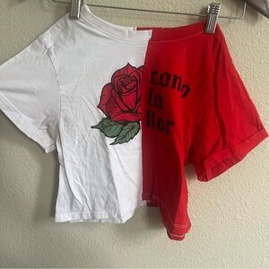 Split Como La Flor Crop Top